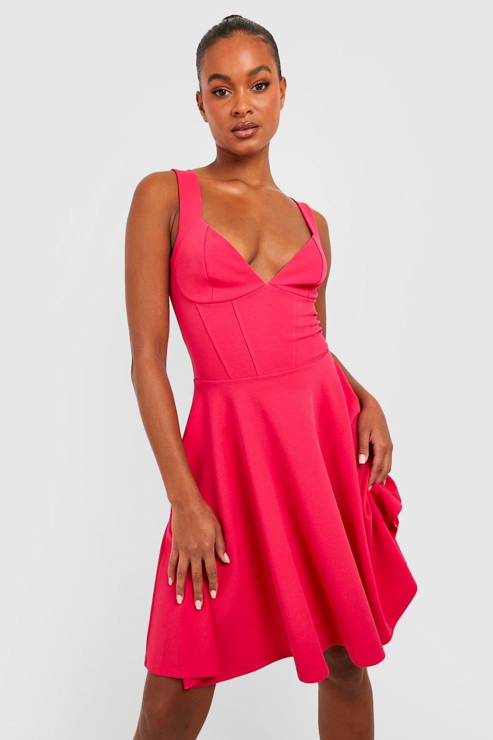 Neon pink best sale skater dress